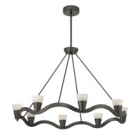 LED Chandelier by Crystorama - Vance Collection, Bronze Noir Finish - VNC-6508-NB
