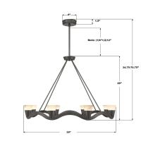 LED Chandelier by Crystorama - Vance Collection, Bronze Noir Finish - VNC-6508-NB