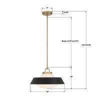 One Light Pendant by Crystorama - Xander Collection, Vibrant Gold Finish - XAN-8006-VG-MK