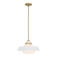One Light Pendant by Crystorama - Xander Collection, Vibrant Gold Finish - XAN-8006-VG-WH