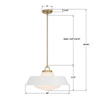 Three Light Pendant by Crystorama - Xander Collection, Vibrant Gold Finish - XAN-8009-VG-WH