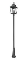 Four Light Outdoor Post Mount by Z-Lite - Raphael Collection, Sand Black Finish - 5029PHXLR-5011P-BK