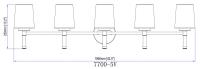 Five Light Vanity by Z-Lite - Henri Collection, Brushed Nickel Finish - 7700-5V-BN