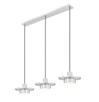 LED Linear Chandelier by Z-Lite - Ludo Collection, Brushed Nickel Finish - 829P12-3L-BN-LED