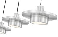 LED Linear Chandelier by Z-Lite - Ludo Collection, Brushed Nickel Finish - 829P12-3L-BN-LED