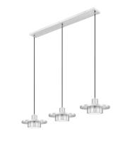 LED Linear Chandelier by Z-Lite - Ludo Collection, Brushed Nickel Finish - 829P12-3L-BN-LED