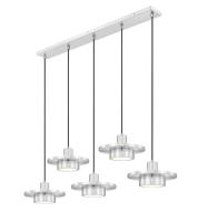 LED Linear Chandelier by Z-Lite - Ludo Collection, Brushed Nickel Finish - 829P12-5L-BN-LED