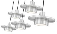 LED Linear Chandelier by Z-Lite - Ludo Collection, Brushed Nickel Finish - 829P12-5L-BN-LED