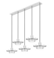 LED Linear Chandelier by Z-Lite - Ludo Collection, Brushed Nickel Finish - 829P12-5L-BN-LED