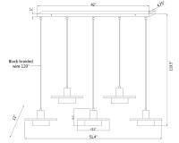LED Linear Chandelier by Z-Lite - Ludo Collection, Brushed Nickel Finish - 829P12-5L-BN-LED