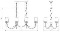 Six Light Linear Chandelier by Z-Lite - Aslin Collection, Gold Leaf Finish - 830-44L-GLF