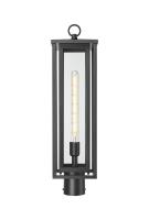 One Light Outdoor Post Lantern by Innovations - Ashland Collection, Matte Black Finish - 9950-1PLT-BK-25-CL
