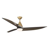 65" Ceiling Fan by Minka Aire - Lirden Collection, Heritage Brass Finish - F758L-HBR/DB