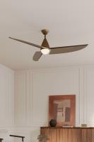 65" Ceiling Fan by Minka Aire - Lirden Collection, Heritage Brass Finish - F758L-HBR/DB