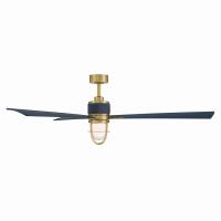 65" Ceiling Fan by Minka Aire - Nauticus Collection, Legacy Brass Finish - F768L-LBR/NVY