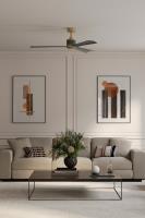 65" Ceiling Fan by Minka Aire - Nauticus Collection, Legacy Brass Finish - F768L-LBR/NVY