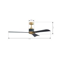 65" Ceiling Fan by Minka Aire - Nauticus Collection, Legacy Brass Finish - F768L-LBR/NVY
