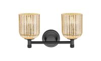 Two Light Bath Vanity by Innovations - Downtown Urban Collection, Matte Black Finish - 434-2W-BK-G559-5ME