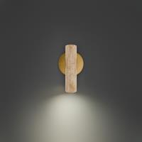 LED Task & Reading Bed Light by Modern Forms - Holden Collection, Beige Travertine/Aged Brass Finish - BL234608-WV/AB