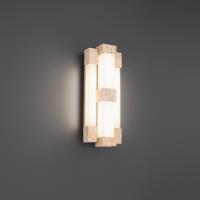 LED Wall Sconce by Modern Forms - Conan Collection, Beige Travertine/Aged Brass Finish - WS244616-WV/AB