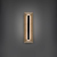LED Outdoor Wall Sconce by Modern Forms - Bell Tower Collection, Beige Travertine/Black Finish - WSW218620-WV/BK