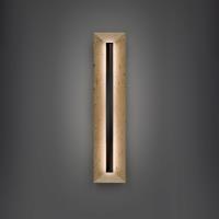 LED Outdoor Wall Sconce by Modern Forms - Bell Tower Collection, Beige Travertine/Black Finish - WSW218628-WV/BK