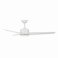 52" Ceiling Fan by Minka Aire - Verna Collection, Flat White Finish - F646L-WHF