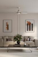 52" Ceiling Fan by Minka Aire - Soreno Collection, Alabaster White Finish - F649L-ALW/BBR