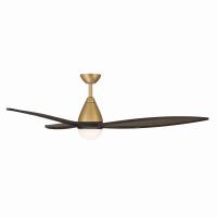 64" Ceiling Fan by Minka Aire - Fleur Collection, Heritage Brass Finish - F757L-HBR/DB