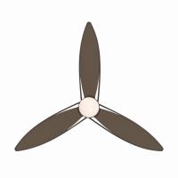 64" Ceiling Fan by Minka Aire - Fleur Collection, Heritage Brass Finish - F757L-HBR/DB