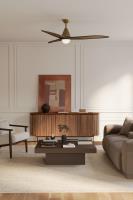 64" Ceiling Fan by Minka Aire - Fleur Collection, Heritage Brass Finish - F757L-HBR/DB