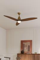 64" Ceiling Fan by Minka Aire - Fleur Collection, Heritage Brass Finish - F757L-HBR/DB