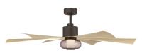 56" Ceiling Fan by Minka Aire - Veyra Collection, Dark Bronze Finish - F761L-DB/WTO