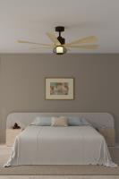 56" Ceiling Fan by Minka Aire - Veyra Collection, Dark Bronze Finish - F761L-DB/WTO