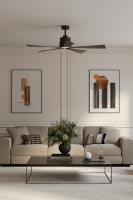 54" Ceiling Fan by Minka Aire - Oovin Collection, Coal Finish - F766L-CL