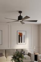 54" Ceiling Fan by Minka Aire - Oovin Collection, Coal Finish - F766L-CL