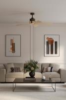 54" Ceiling Fan by Minka Aire - Oovin Collection, Dark Bronze Finish - F766L-DB/WTO