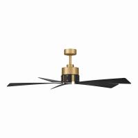54" Ceiling Fan by Minka Aire - Oovin Collection, Heritage Brass Finish - F766L-HBR/CL