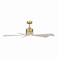 54" Ceiling Fan by Minka Aire - Oovin Collection, Heritage Brass Finish - F766L-HBR/WCD