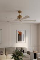 54" Ceiling Fan by Minka Aire - Oovin Collection, Heritage Brass Finish - F766L-HBR/WCD