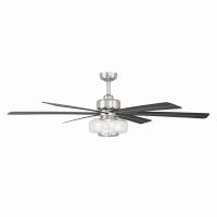 60" Ceiling Fan by Minka Aire - Ligero Collection, Brushed Nickel Finish - F769L-BN/CL