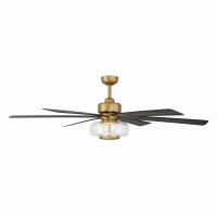 60" Ceiling Fan by Minka Aire - Ligero Collection, Heritage Brass Finish - F769L-HBR/CL