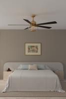 60" Ceiling Fan by Minka Aire - Ligero Collection, Heritage Brass Finish - F769L-HBR/CL