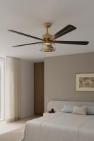 60" Ceiling Fan by Minka Aire - Ligero Collection, Heritage Brass Finish - F769L-HBR/CL