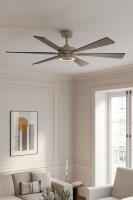 60" Ceiling Fan by Minka Aire - Brenix Collection, Brushed Nickel Finish - F773L-BN/CL