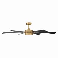 60" Ceiling Fan by Minka Aire - Brenix Collection, Heritage Brass Finish - F773L-HBR/CL