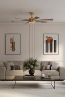 60" Ceiling Fan by Minka Aire - Brenix Collection, Heritage Brass Finish - F773L-HBR/DO