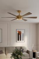 60" Ceiling Fan by Minka Aire - Brenix Collection, Heritage Brass Finish - F773L-HBR/DO