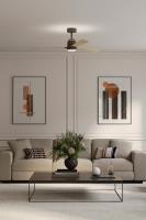 53" Ceiling Fan by Minka Aire - Foxden Collection, Dark Bronze Finish - F778L-DB/WTO