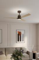 53" Ceiling Fan by Minka Aire - Foxden Collection, Dark Bronze Finish - F778L-DB/WTO